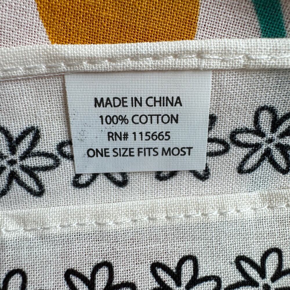 Boutique White Red Yellow Floral Cotton Bandana Boho Cottage Western NEW - Picture 4 of 5